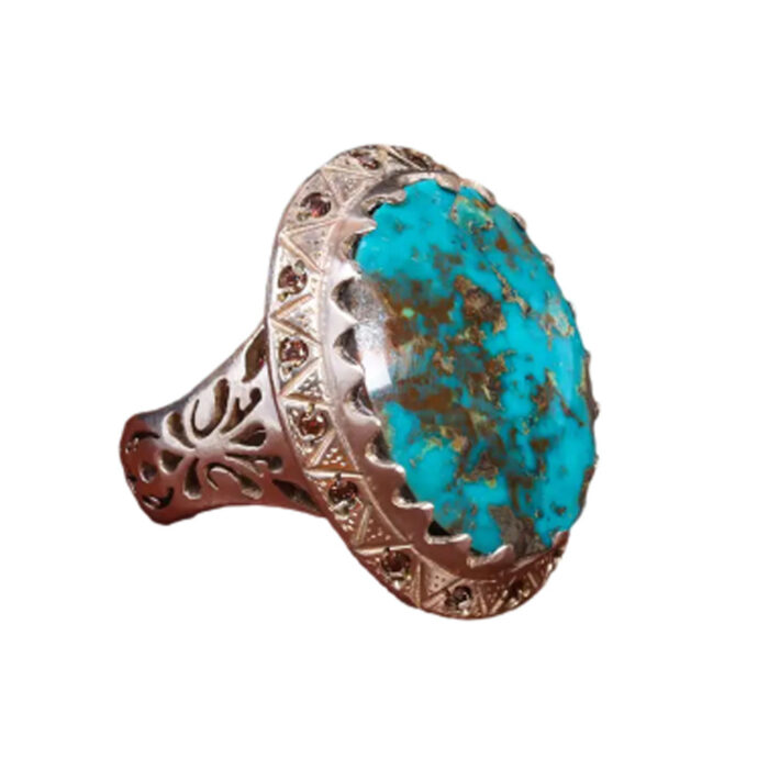 Men’s Silver Ring with Nishaburi Turquoise - Collector’s Choice, Code 19525