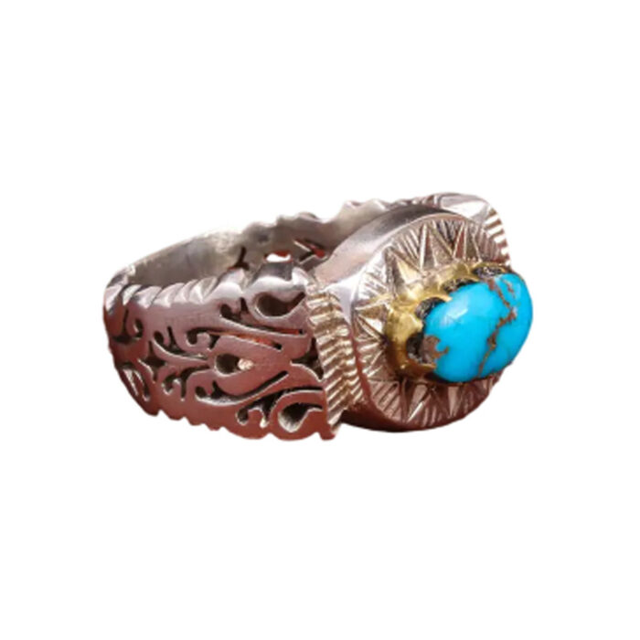 Men’s Silver Ring with Nishaburi Natural Turquoise, Code 19554