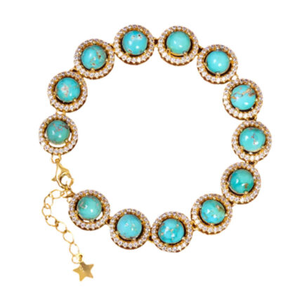 925 Silver Genuine Shajari Turquoise Bracelet