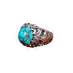 Men's Silver Ring with Real Nishaburi Turquoise