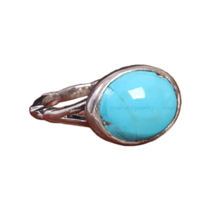 Men’s Sterling Silver Ring Featuring Mined Turquoise