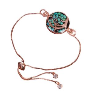 Turquoise Stone Bracelet Essence, Real Turquoise in Fine Copper