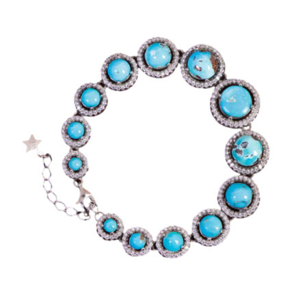 Turquoise Stone Bracelet for Women on 925 Silver - Code 16397