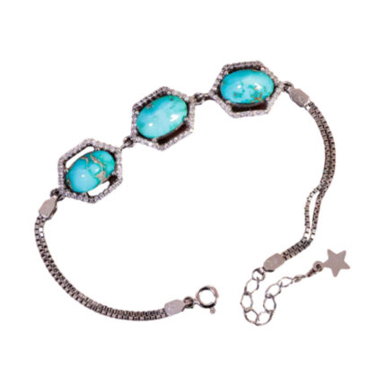 Turquoise Stone Bracelet for Women on 925 Silver - Code 16401