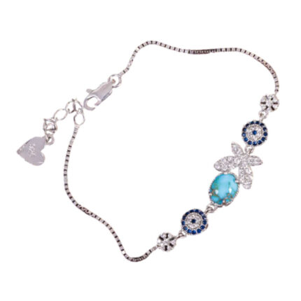 Turquoise Stone Bracelet for Women on 925 Silver - Code 15714