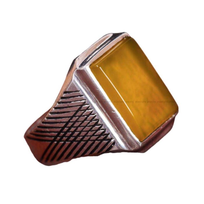 Luxurious Square Sharaf Shams Men’s Silver Ring