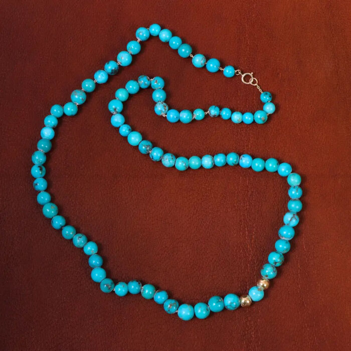 Real Handmade Beaded Turquoise Necklace model Sport