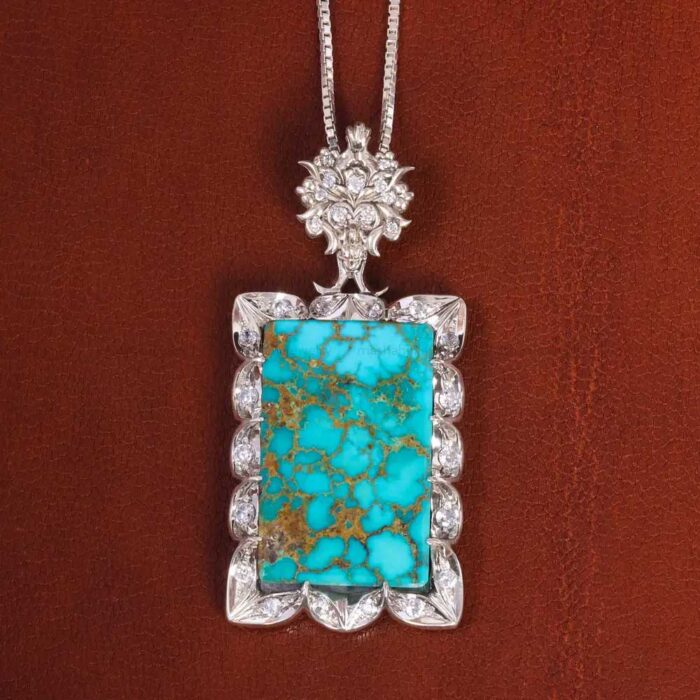 Luxury Real Turquoise with Silver Frame for Ladies or Gentlemen