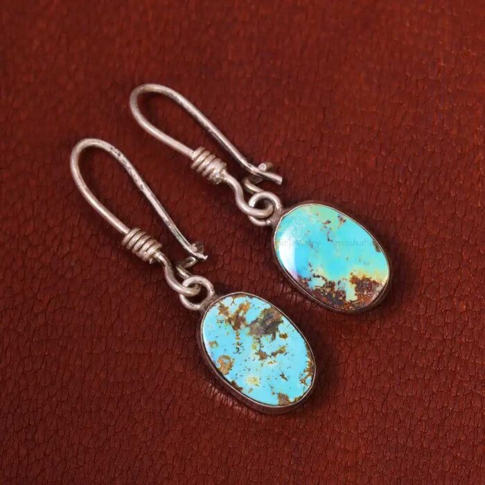 Real Turquoise Stone Earring in 925 Silver for Women’s