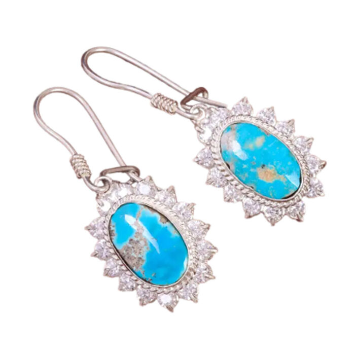 Silver Serenity Real Turquoise Stone Studs for Women’s