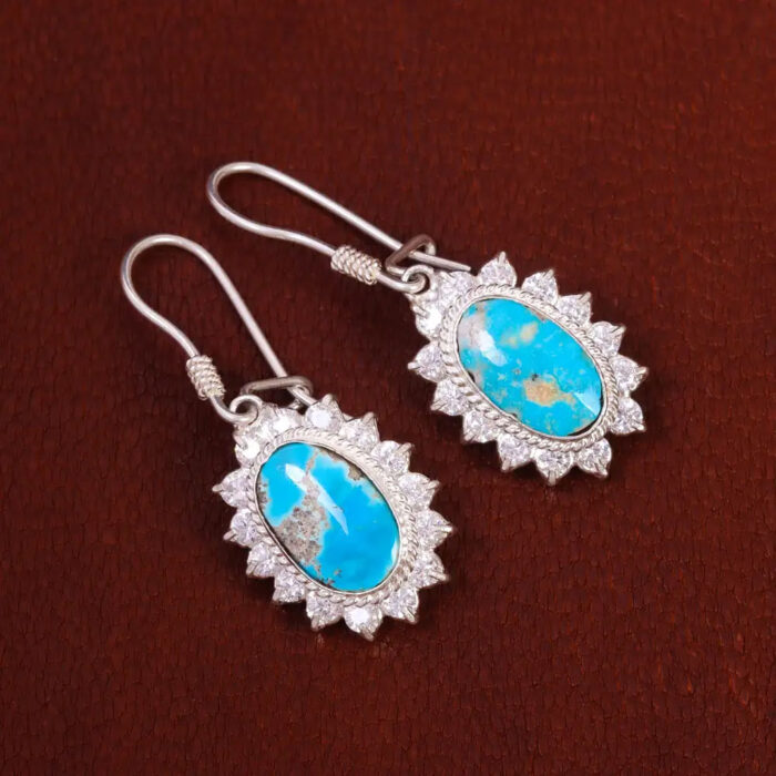 Silver Serenity Real Turquoise Stone Studs for Women’s