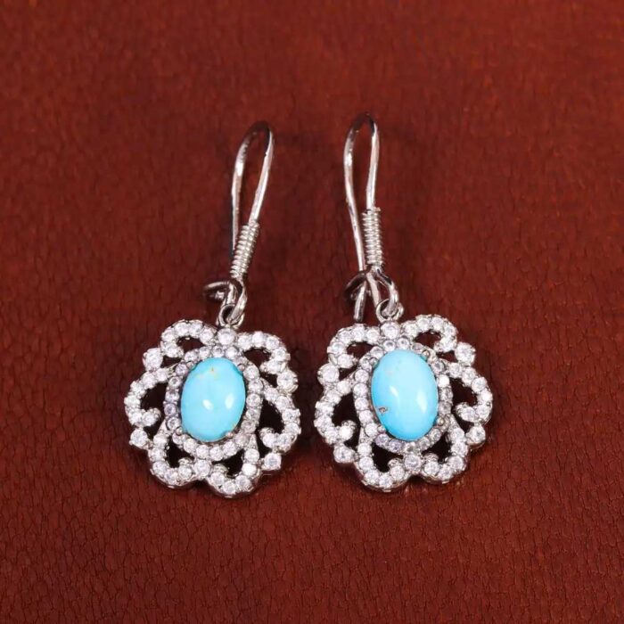 Eternal Real Turquoise Gemstone Earrings for Her