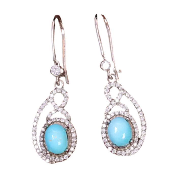 Real Turquoise Treasures Women’s Silver Earrings