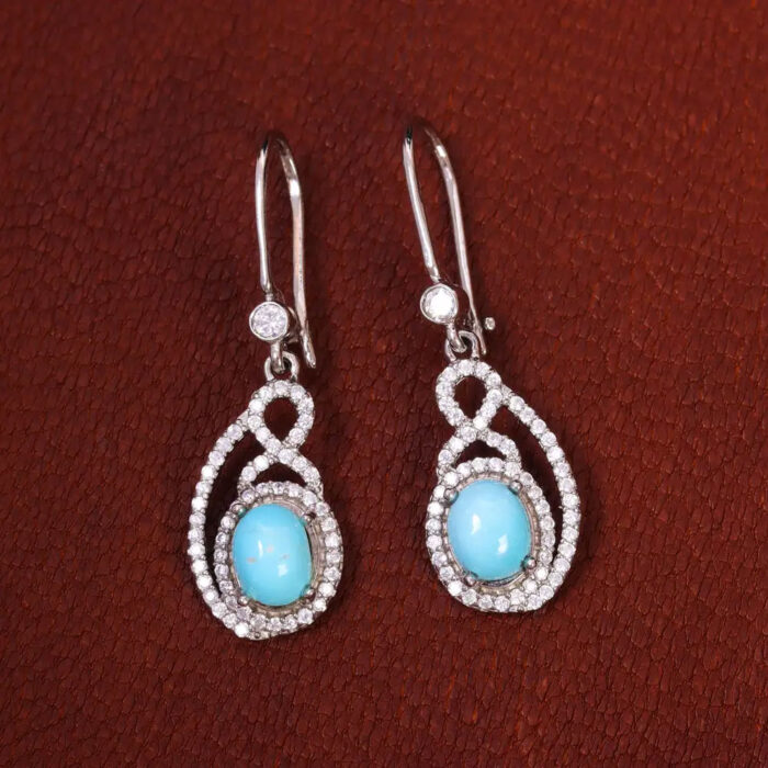 Real Turquoise Treasures Women’s Silver Earrings