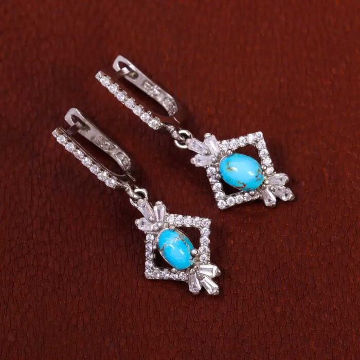 Real Turquoise Stone 925 Silver Earring Delight for Women’s