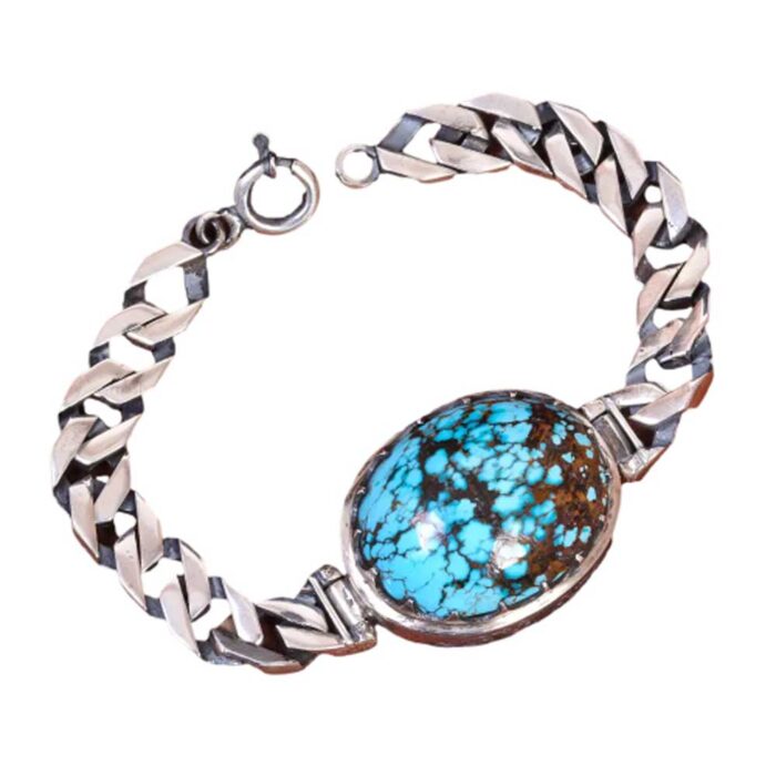 Luxury Nishaburi Turquoise Bracelet Silver for Men's