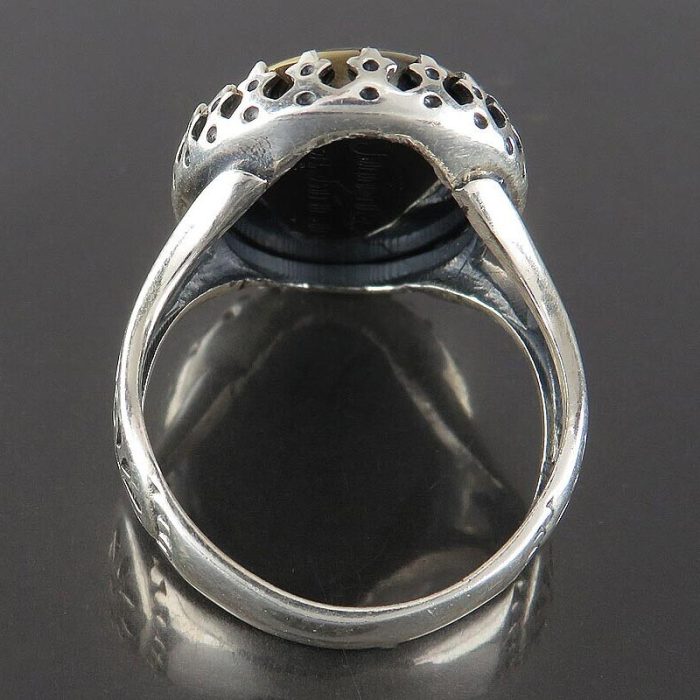 Beautiful Silver Hematite (Hadid) Ring with "Nade Ali" Engraving