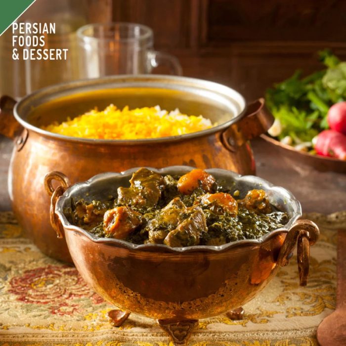 Canned Khoresht Alu Esfenaj (Sour Cherry & Meatless Spinach Stew) Ready to Eat by Gilani - 460g (Copy)