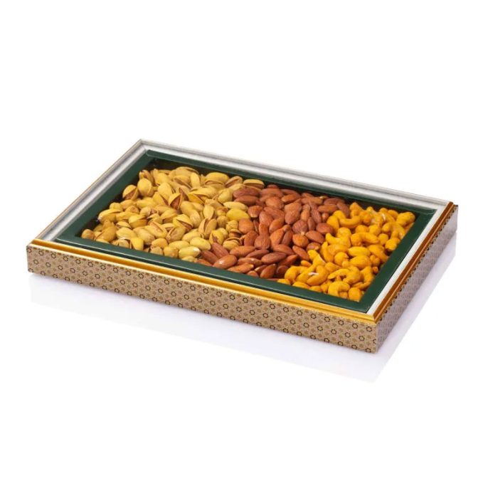 Khatam Design Gift Basket with 3 Nut Kernel by Ajil Hosseini - 1100g