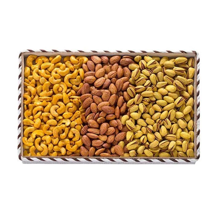 Luxury Nut Basket: Superior Akbari Pistachios, Saffron Cashews & Large Almonds