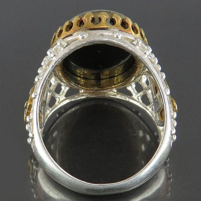 Men's Hadid Silver Ring with Ya Ali Bezel Design with "Four Quls" Engraving