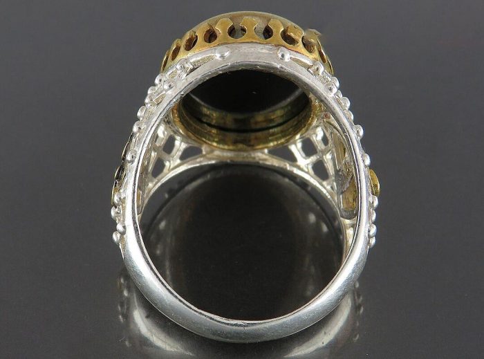 Men's Silver Hematite (Hadid) Ring, Engraved with 'Ya Ali', 'Asmaa Al Hosna'