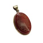 Rose Gold Necklace with Red Agate and Engraving of Surah Ar Rahman