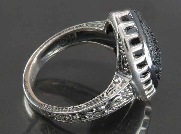 Beautiful Silver Hematite (Hadid) Ring with Seven Jalal Engraving