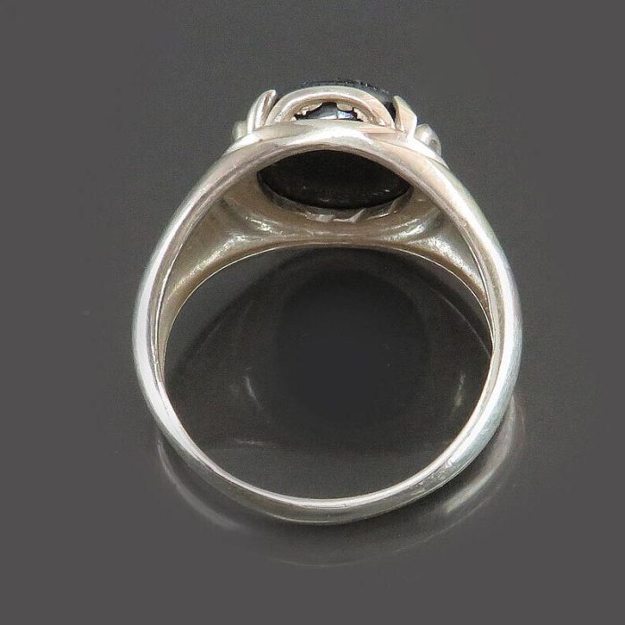 Children's Silver Hematite (Hadid) Ring with Seven Jalalah Engraving