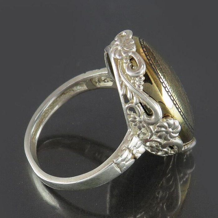 Delicate Silver Hadid Women's Ring, Engraved "Ain Ali & Ziyarat Ashura"