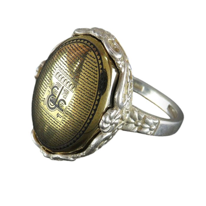 Delicate Silver Hadid Women's Ring, Engraved Ain Ali & Ziarat Ashura