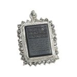 Large Rectangular Silver Chinese Hematite (Hadid) Pendant with Seven Jalalah Engraving