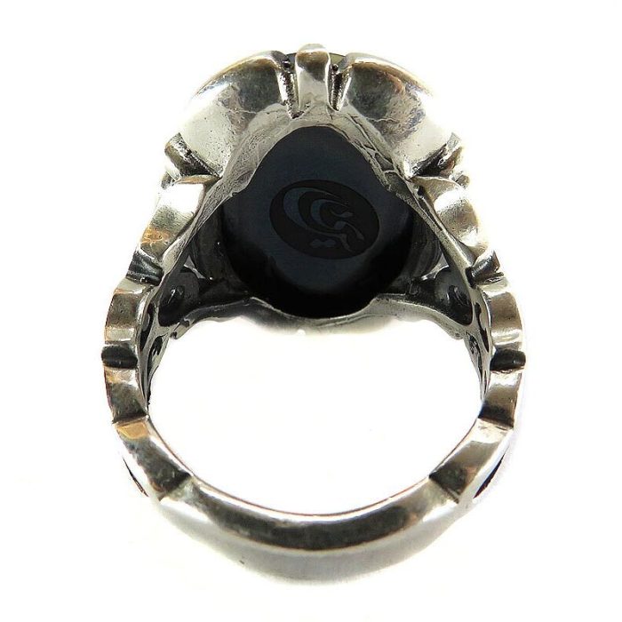 Chinese Hematite (Hadid) Silver Ring with "Ayat Yunus" Engraving