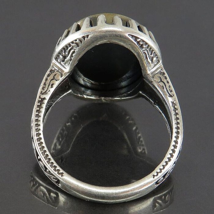 Men's Silver Hakik Ring "Ayn Ali & Ziyarat Ashura" Engraving