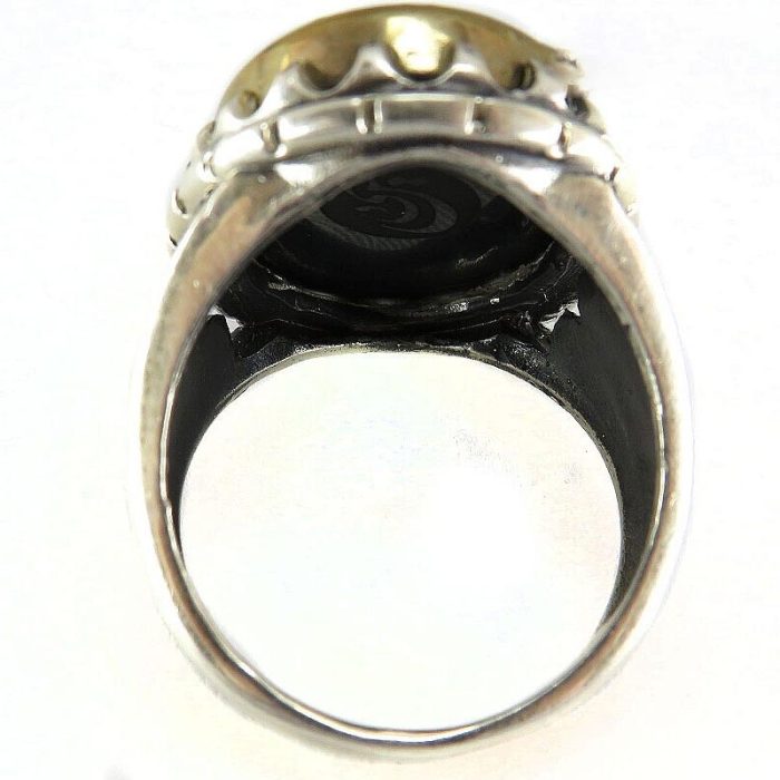 Men's Silver Hematite (Hadid) Ring with "Ayat Yunus" Engraving