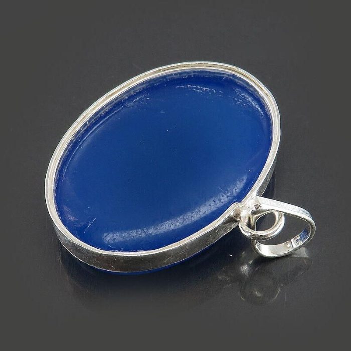 Silver Blue Agate Necklace with "Ya Dhal Jalali Wal Ikram" Engraving