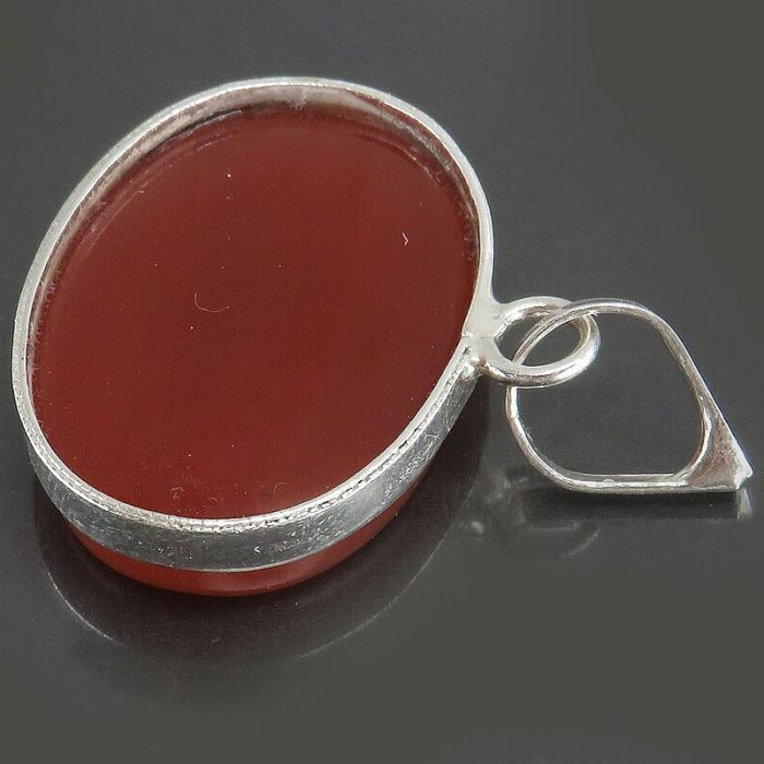 Silver Red Agate Necklace with "Ya Dhal Jalali Wal Ikram" Engraving